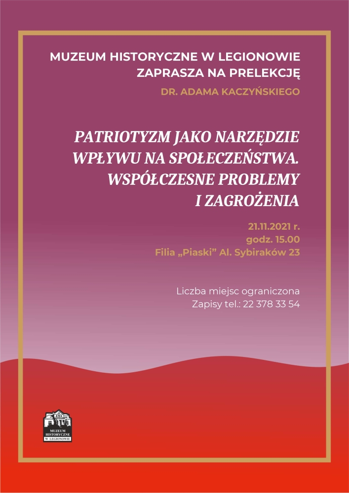 Plakat promujący prelekcję dr Adama Kaczyńskiego