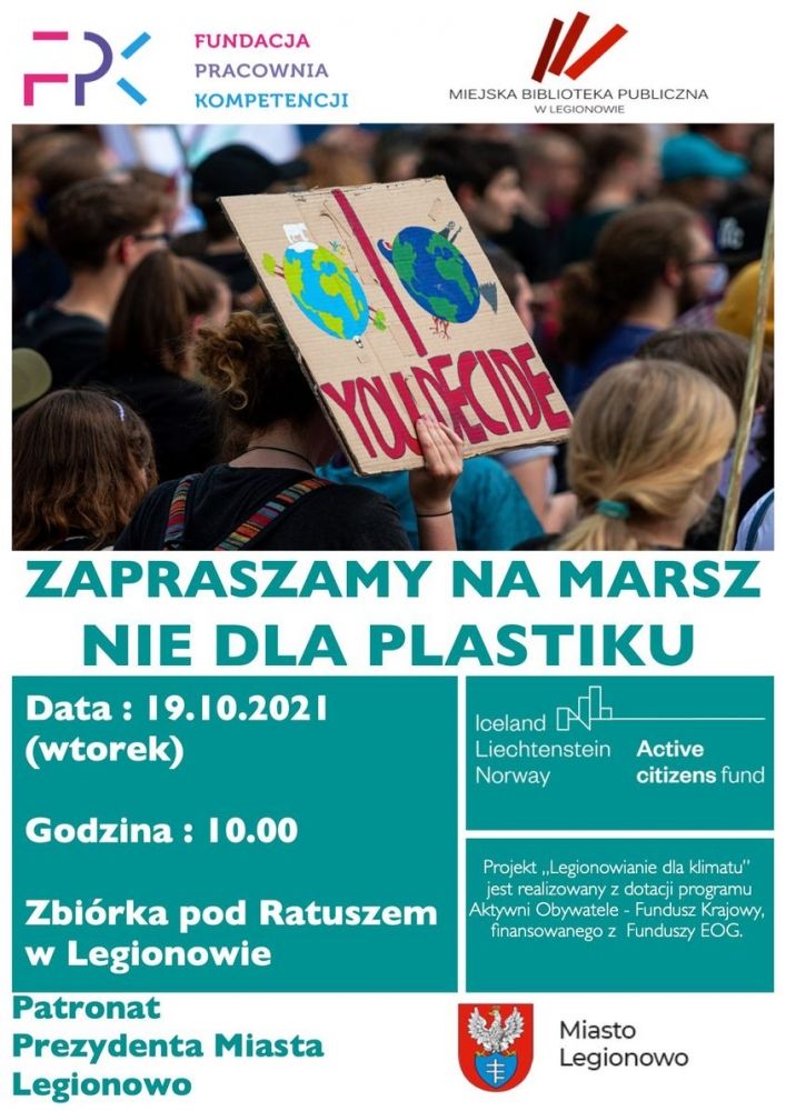 Plakat promujący akcję nie dla plastiku