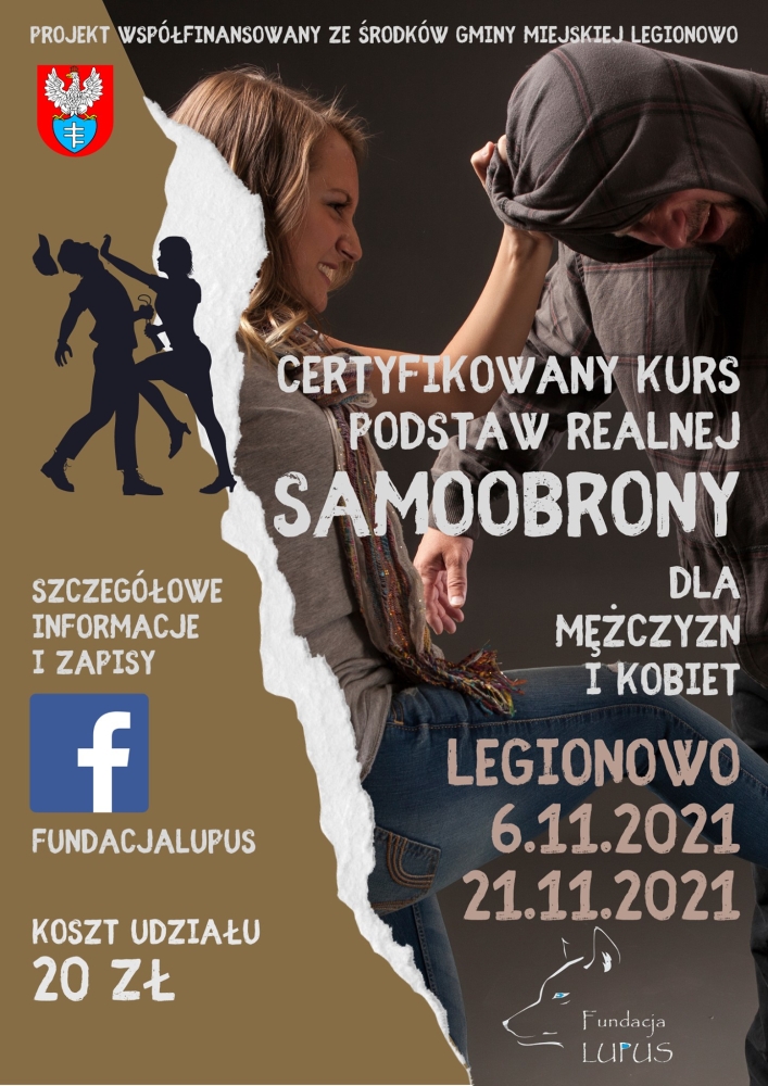 Plakat promujący kurs samoobrony