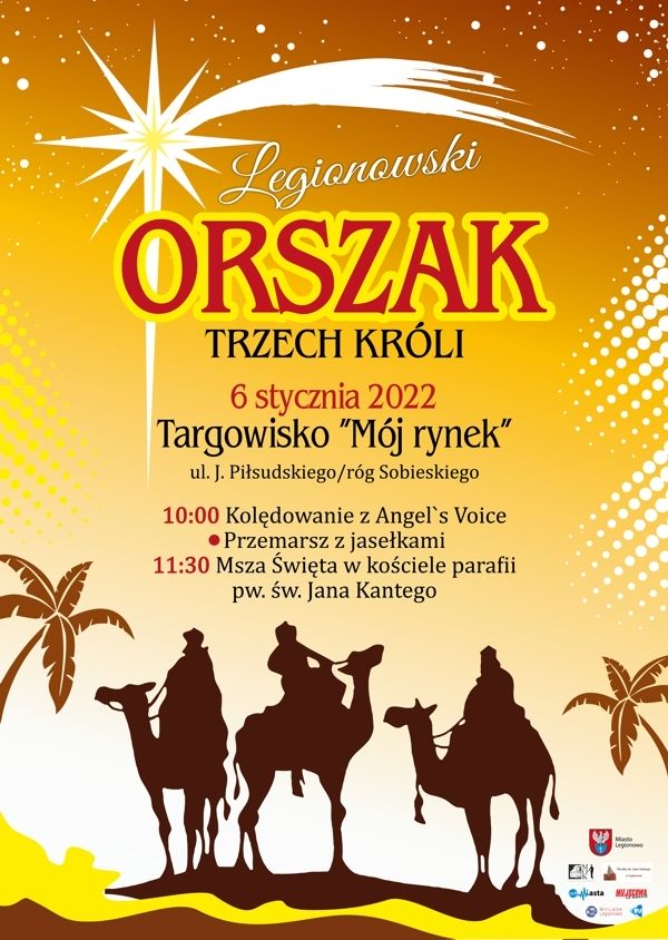 Plakat promujący Legionowski Orszak Trzech Króli 2022 r.