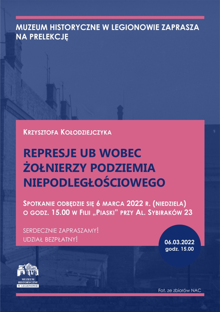 Plakat: Prelekcja Muzeum Historycznego w Legionowie pt. 