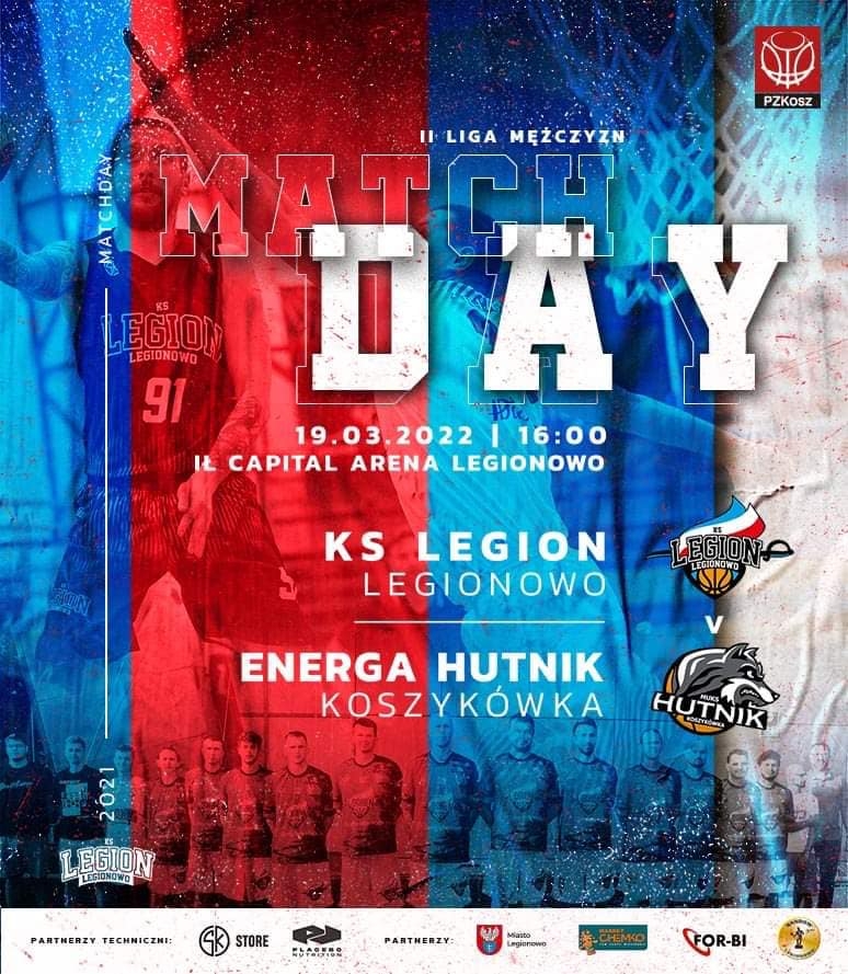 Plakat informujący o meczu w koszykówkę