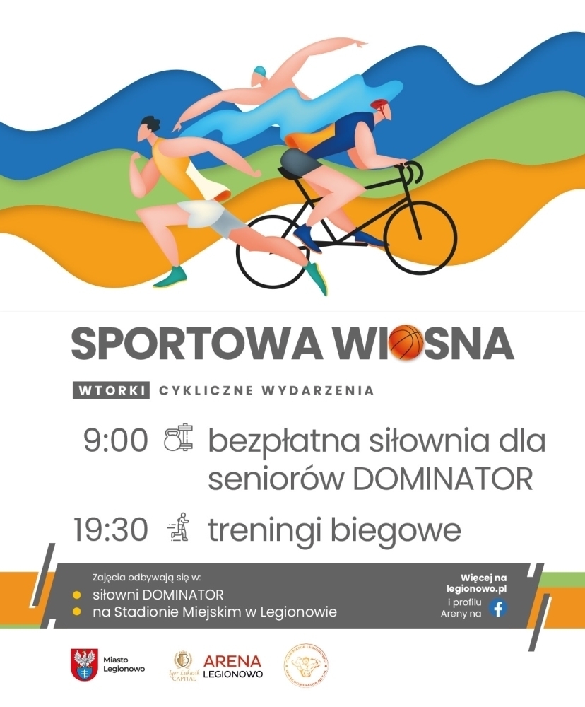 Grafika informująca o zajęciach w ramach Sportowej Wiosny