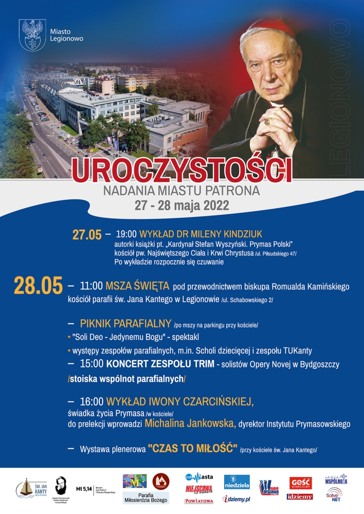 Plakat promujący nadanie miastu patrona - Kard. Stefana Wyszyńskiego