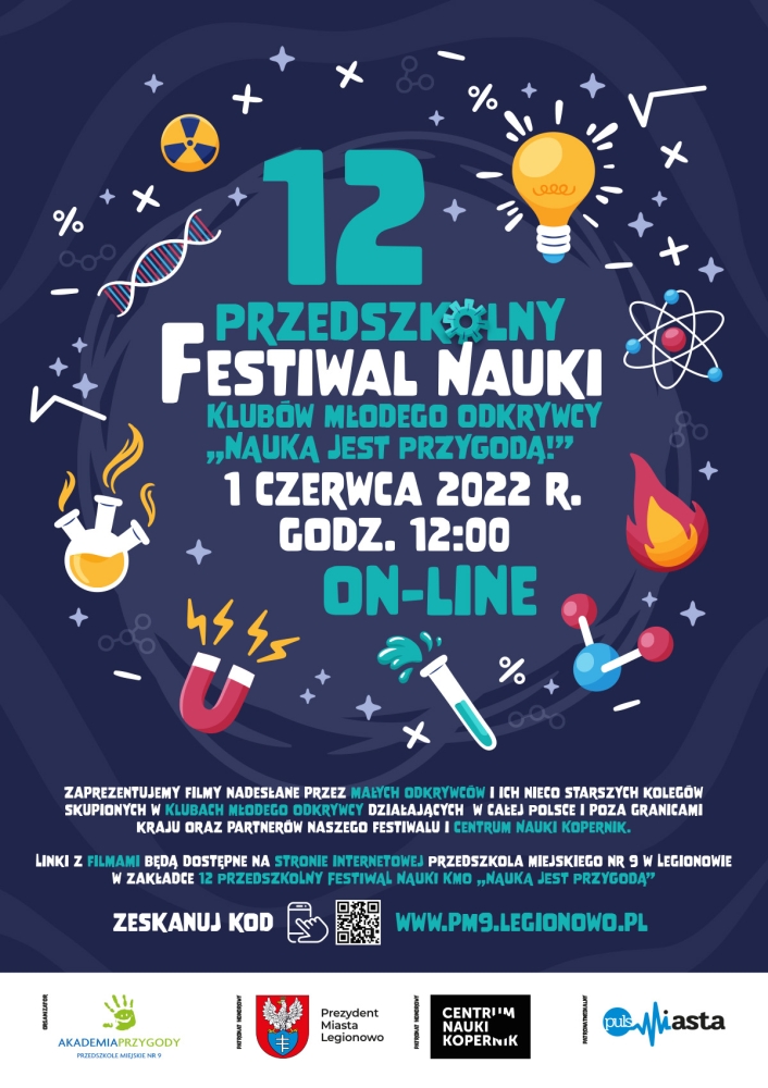 Plakat promujący 12. Przedszkolny Festiwal Nauki