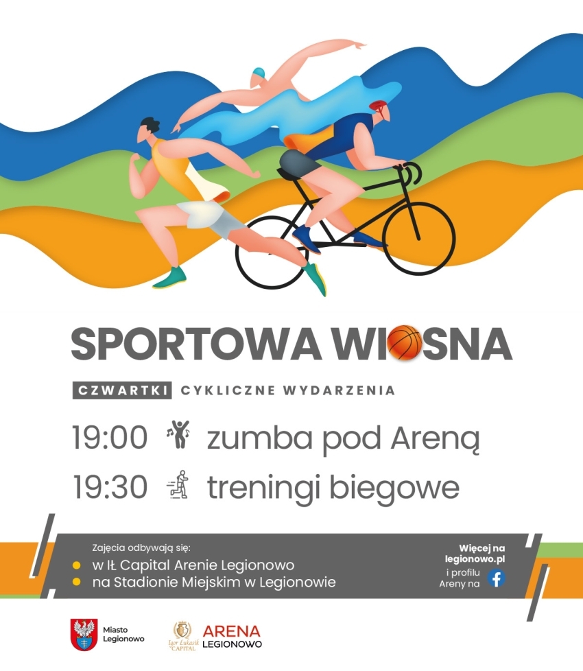 Grafika informująca o zajęciach w ramach Sportowej Wiosny