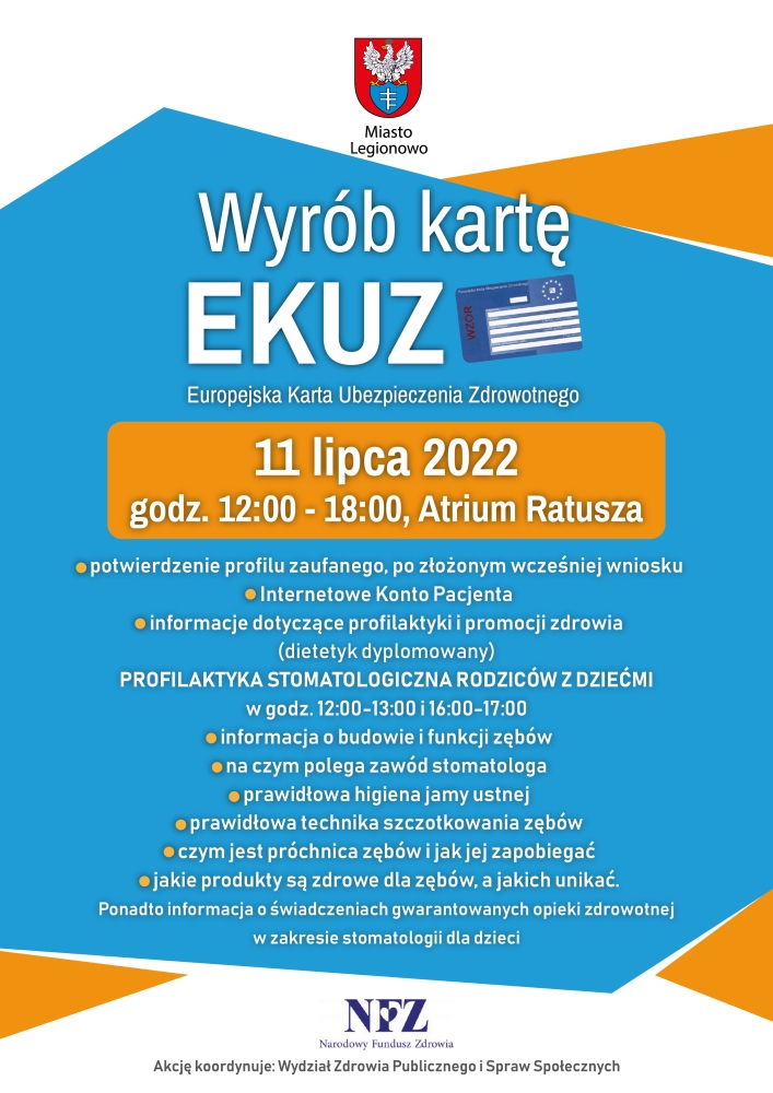 Plakat promujący wyrobienie karty EKUZ