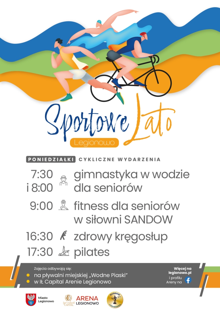 Grafika informująca o zajęciach w ramach Sportowego Lata