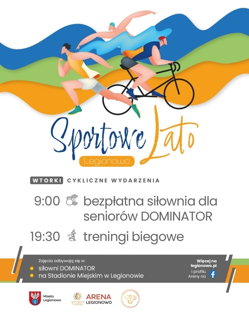 Grafika informująca o zajęciach w ramach Sportowego Lata