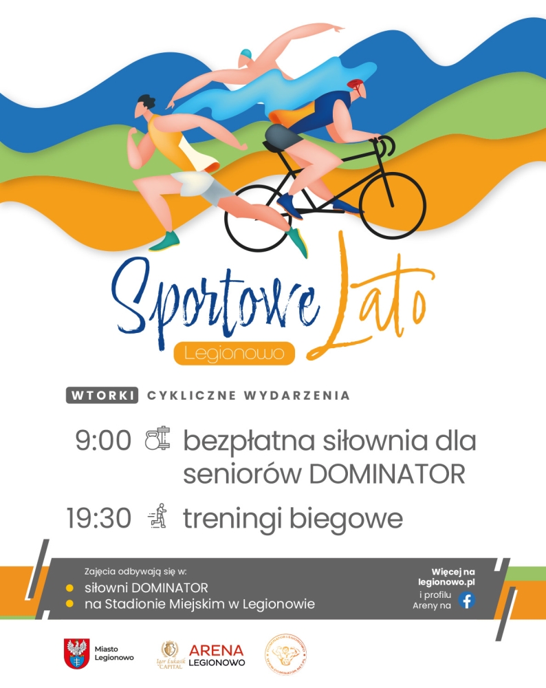 Grafika informująca o zajęciach w ramach Sportowego Lata