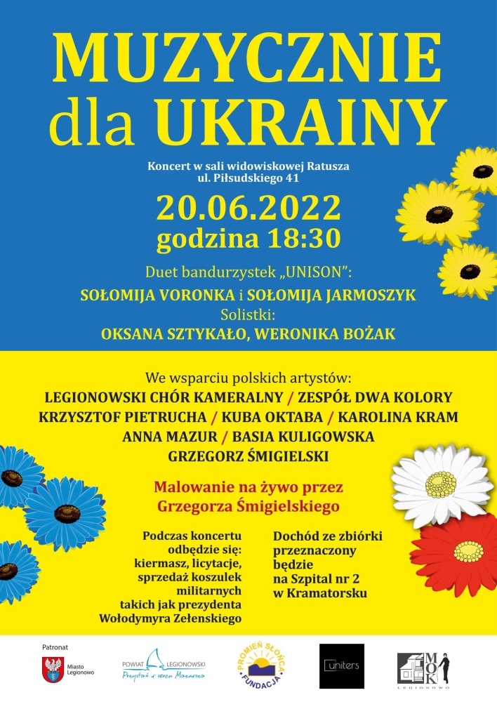 Plakat promujący koncert - Muzycznie dla Ukrainy