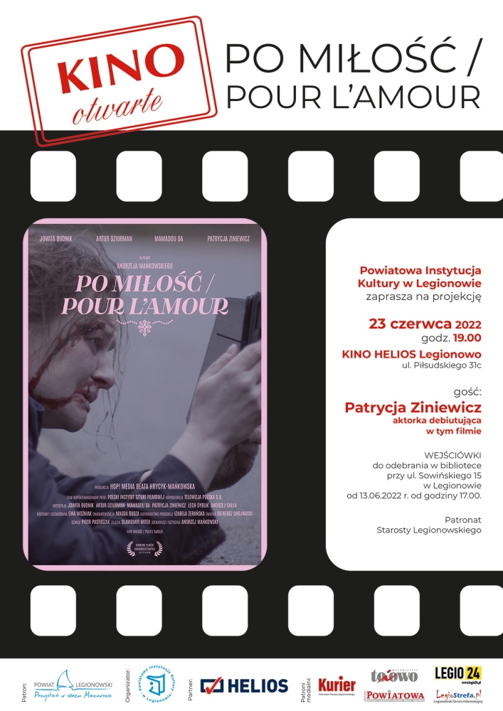 Plakat promujący cykl - Kino Otwarte z filmem 'Po Miłość - Pour L'amour'