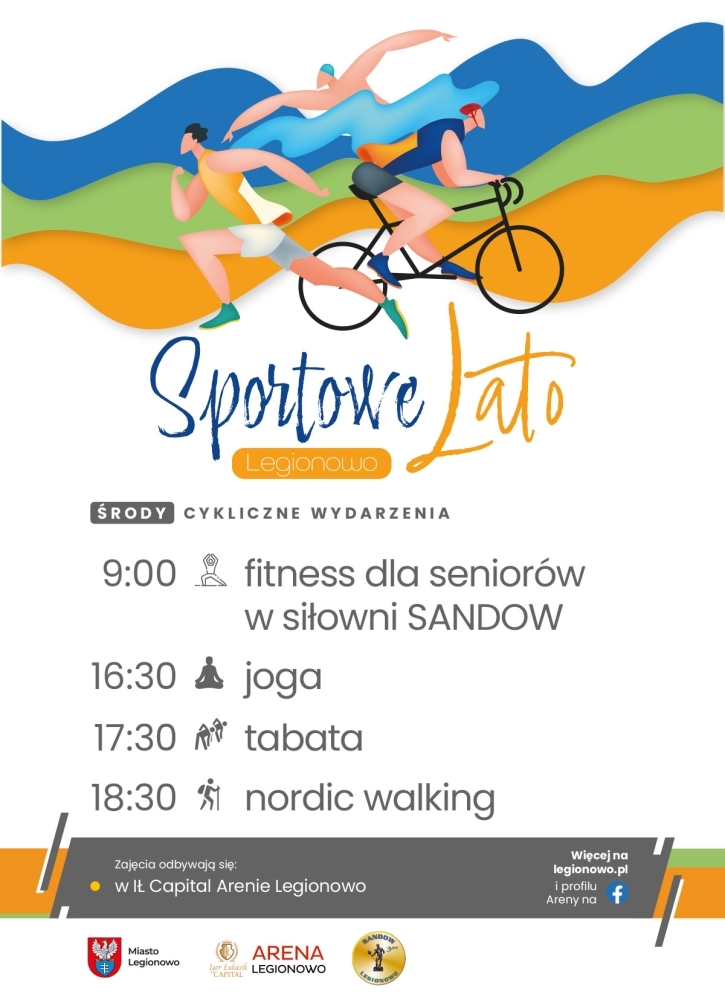 Grafika informująca o zajęciach w ramach Sportowego Lata