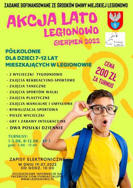 Grafika promująca półkolonie
