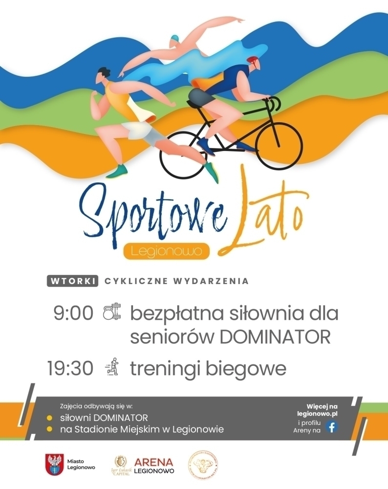 Grafika informująca o zajęciach w ramach Sportowego Lata