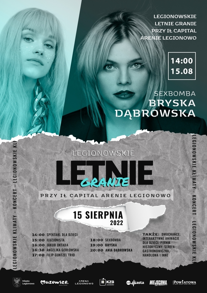 Plakat promujący Legionowskie Letnie Granie