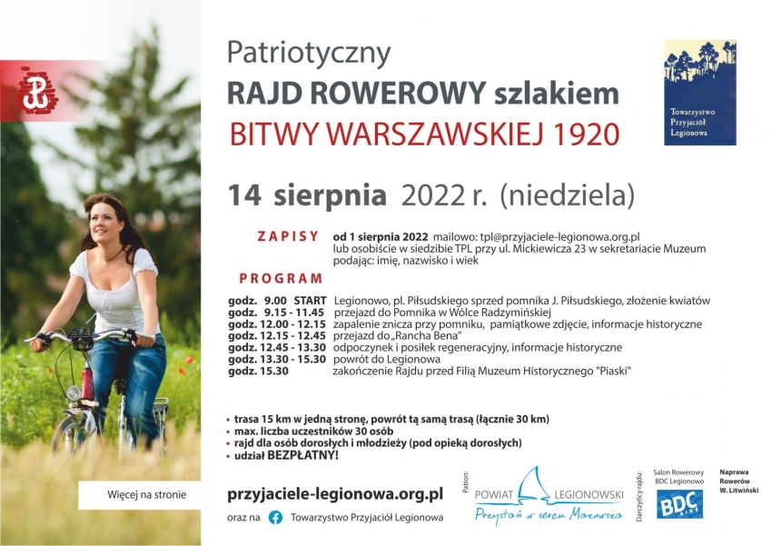 Plakat promujący rajd patriotyczny