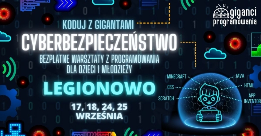 Grafika promująca warsztaty z kodowania