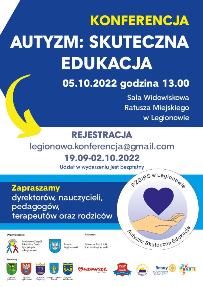 Plakat promujący konferencję - Autyzm: skuteczna edukacja