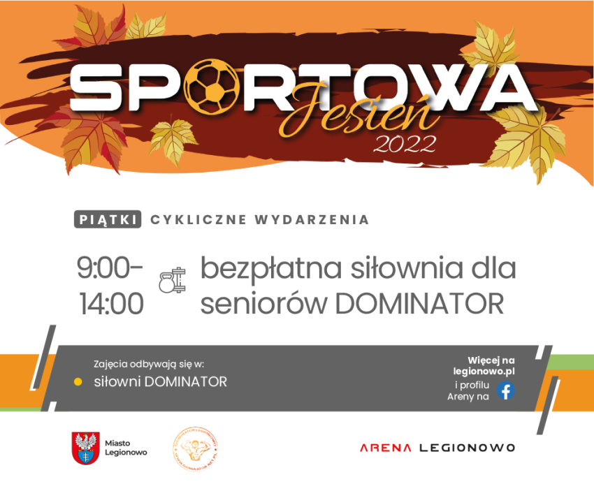 Grafika informująca o zajęciach w ramach Sportowej Jesieni