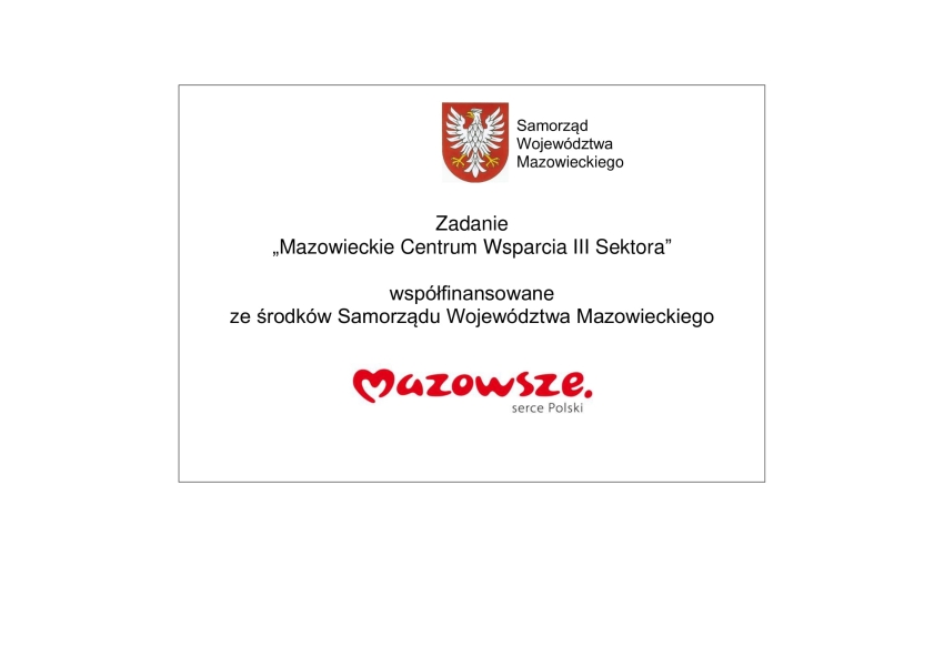 Grafika z nazwą projektu - Zadanie: Mazowieckie Centrum Wsparcia III Sektora