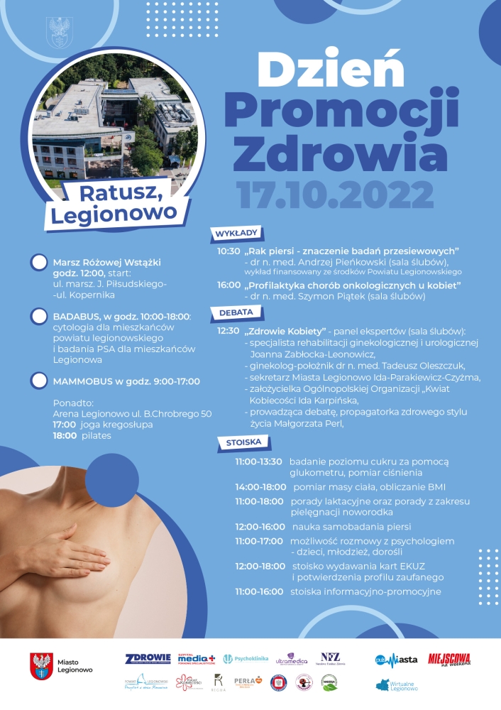Plakat promujący Dzień Promocji Zdrowia w Legionowie