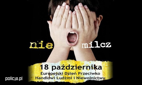 Plakat promujący Europejski Dzień Przeciwko Handlowi Ludźmi i Niewolnictwu