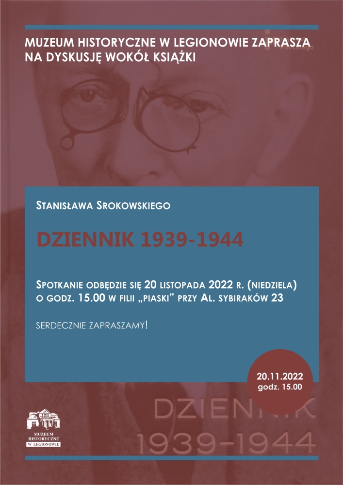 Plakat promujący dyskusję wokół książki pt. 'Dziennik 1939-1944'