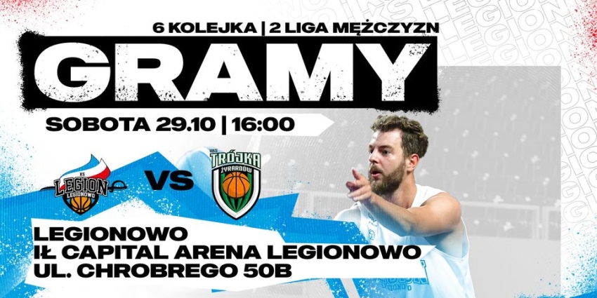 Grafika promująca mecz koszykówki