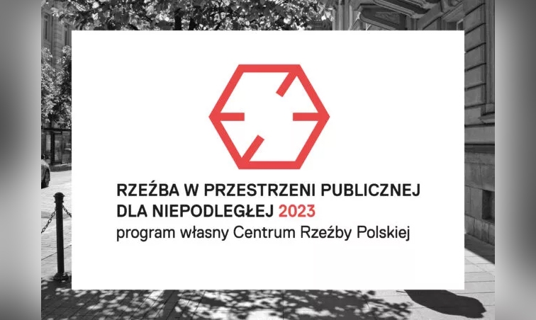 Grafika z napisem - Rzeźba w przestrzeni publicznej dla Niepodległej 2023