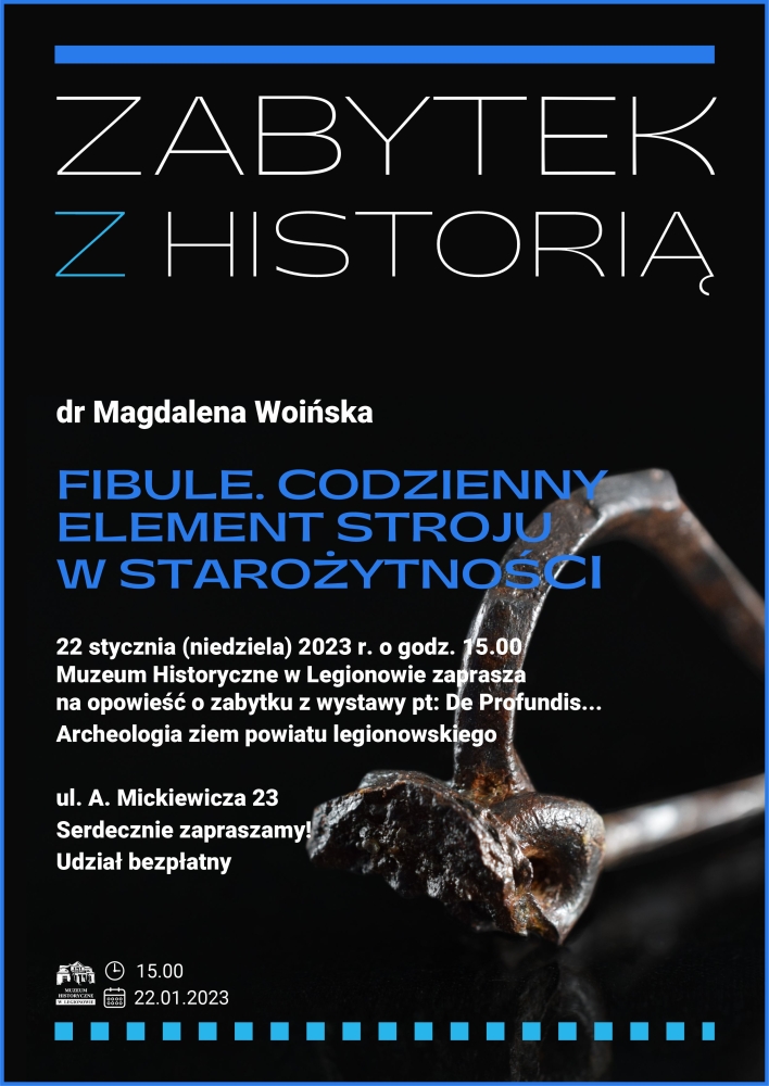 Plakat promujący spotkanie w cyklu 'Zabytek z historią'