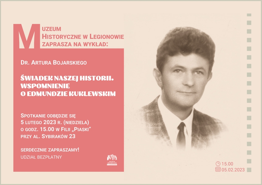 Plakat promujący wykład o Edmundzie Kuklewskim