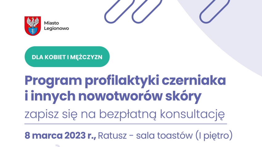 Grafika z napisem: Program profilaktyki czerniaka i innych nowotworów skóry