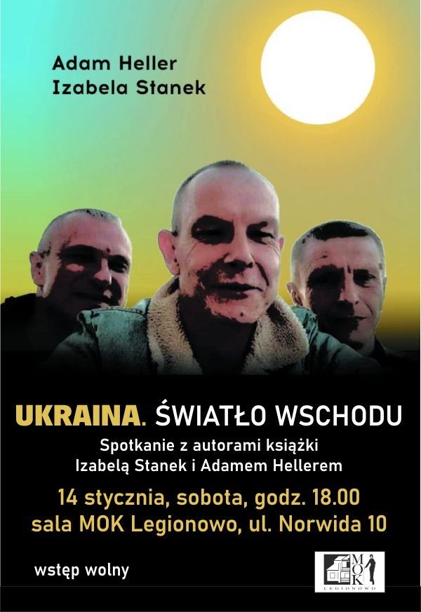 Plakat promujący spotkanie z autorami książki 'Ukraina. Światło wschodu'