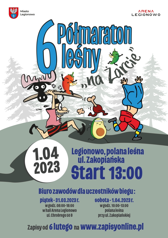 Plakat promujący 6. Półmaraton Leśny 'na Żarcie'