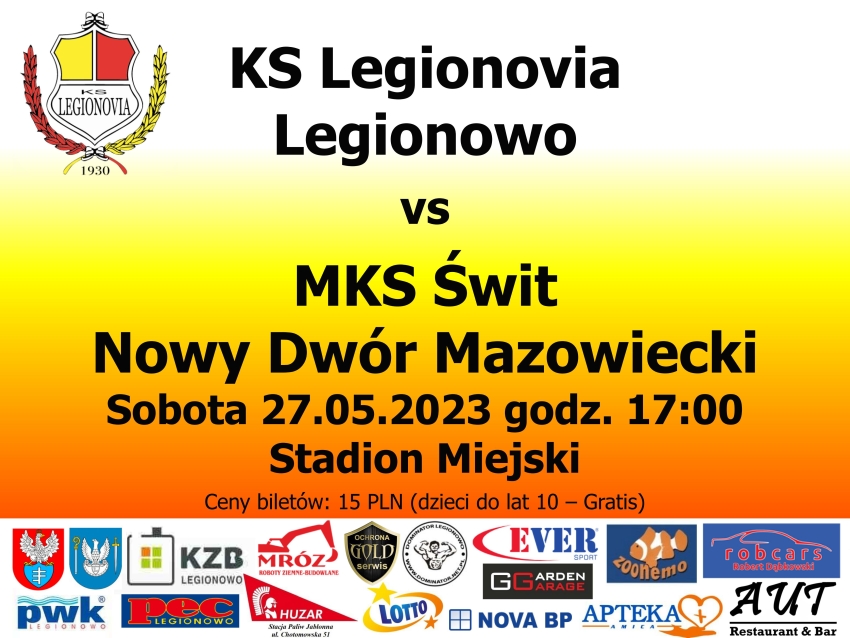 Plakat informujący o meczu