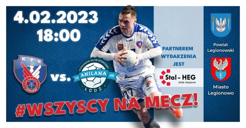 Grafika promująca mecz: KPR Legionowo - Anilana Łódź