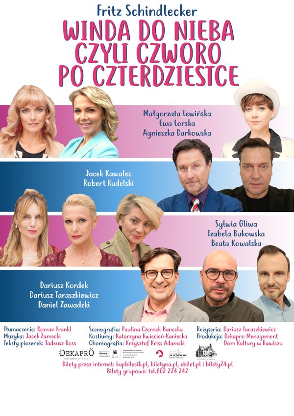 Plakat romantycznej komedi muzycznej - Winda do Nieba czyli czworo po czterdziestce