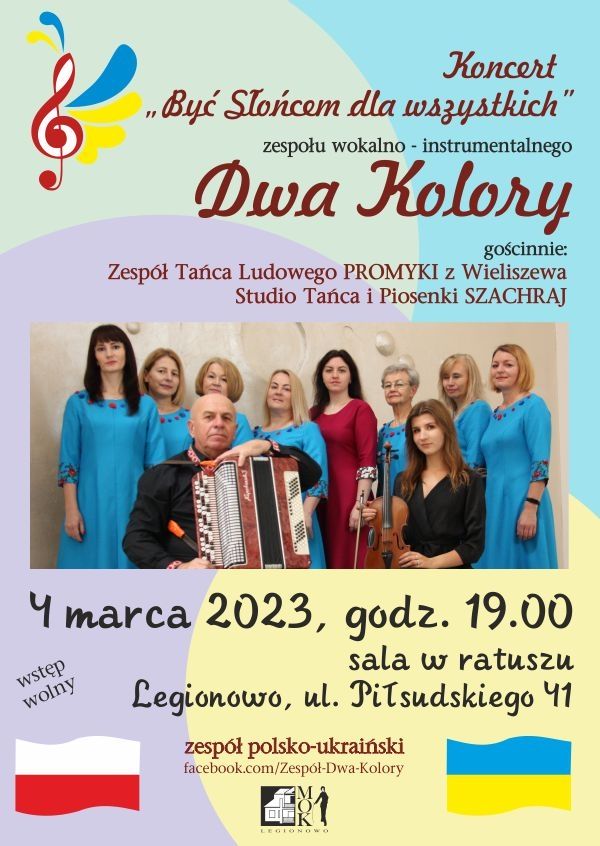 Plakat koncertu zespołu Dwa Kolory