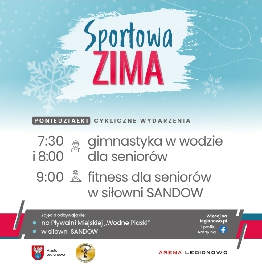 Grafika informująca o zajęciach w ramach Sportowej Zimy