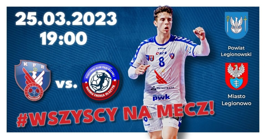Grafika promująca mecz: KPR Legionowo - Warmia Energa Olsztyn