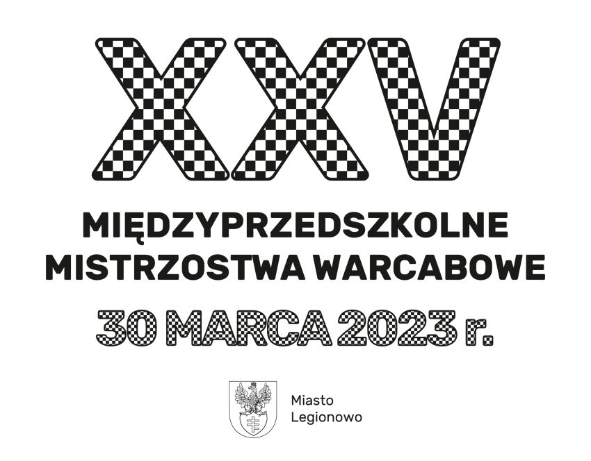 Napis - XXV Międzyprzedszkolne Mistrzostwa Warcabowe 30 marca 2023 r.