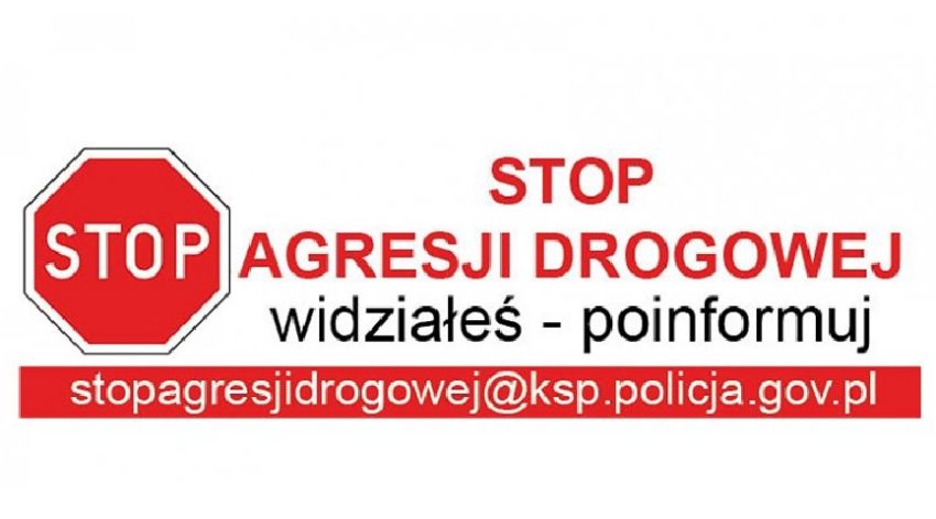 Grafika promująca akcję 'Stop agresji drogowej'