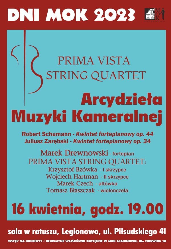 Plakat promujący koncert - Arcydzieła muzyki kameralnej
