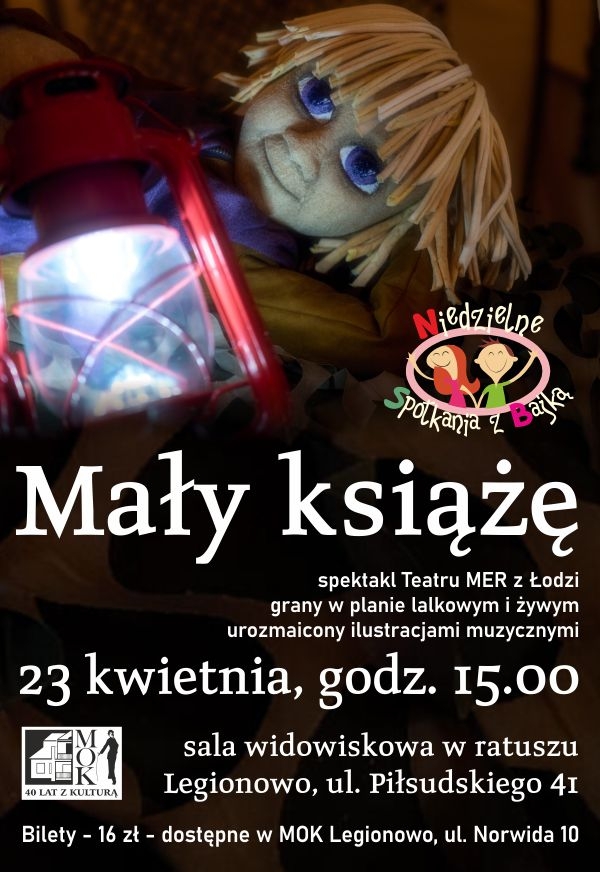 Plakat promujący Niedzielne Spotkania z Bajką - Mały książę