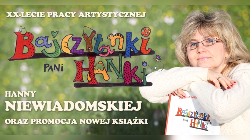 Grafika informująca o 20-leciu pracy artystycznej Hanny Niewiadomskiej