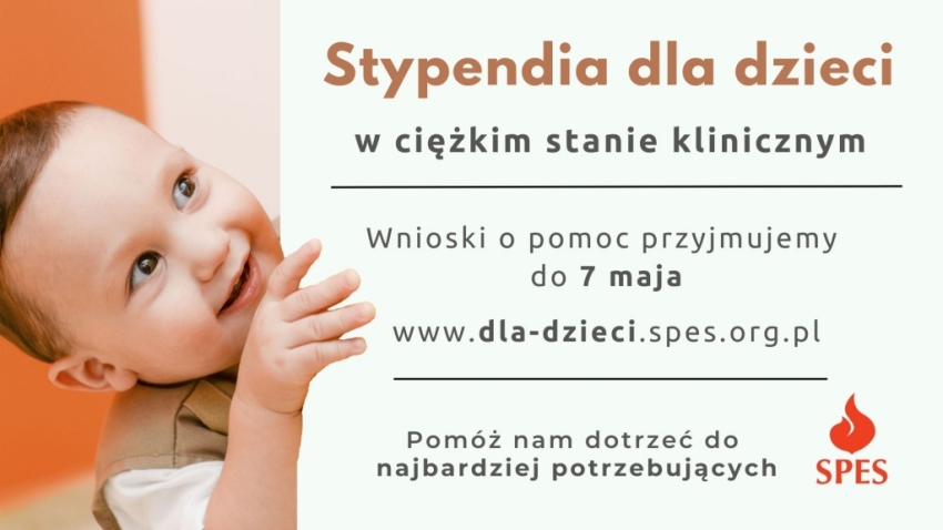 Dziecko; informacja o możliwości ubiegania się o stypendium dla dziecka w ciężkim stanie klinicznym