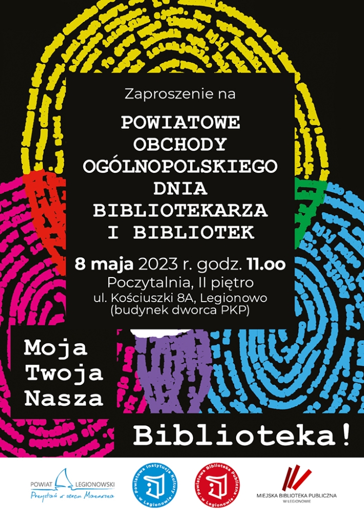 Plakat promujący Ogólnopolski Dzień Bibliotekarza i Bibliotek