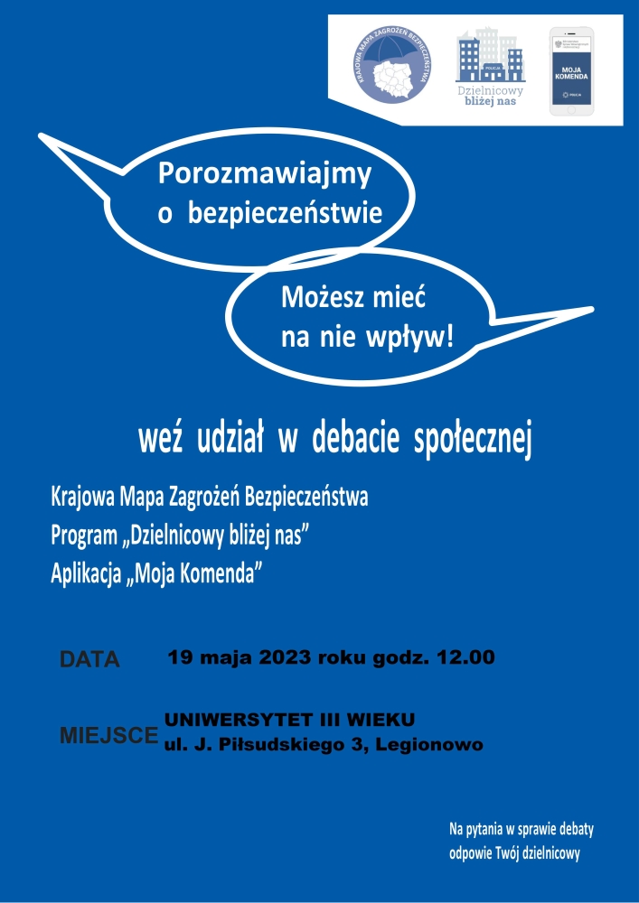 Plakat informujący o debacie społecznej