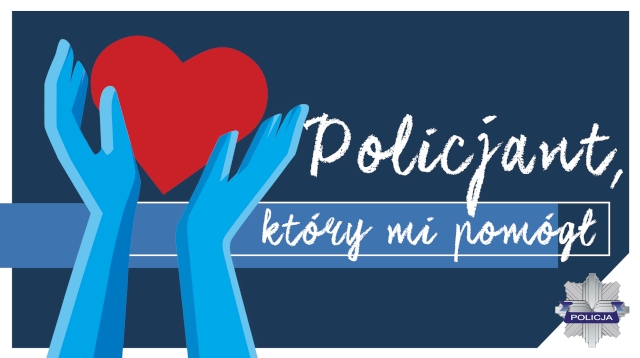 Grafika promująca konkurs - Policjant, który mi pomógł